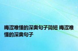 晦涩难懂的深奥句子简短 晦涩难懂的深奥句子