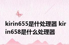 kirin655是什处理器 kirin658是什么处理器