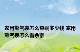 家用燃气表怎么查剩多少钱 家用燃气表怎么看余额