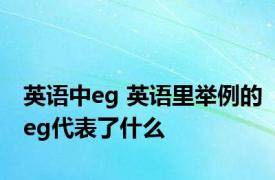 英语中eg 英语里举例的eg代表了什么