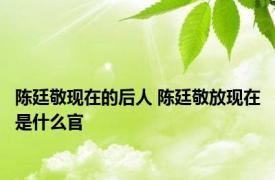 陈廷敬现在的后人 陈廷敬放现在是什么官