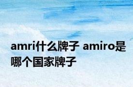 amri什么牌子 amiro是哪个国家牌子