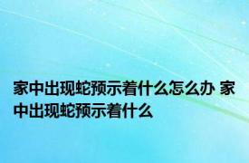 家中出现蛇预示着什么怎么办 家中出现蛇预示着什么