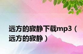 远方的寂静下载mp3（远方的寂静）