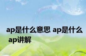 ap是什么意思 ap是什么 ap讲解