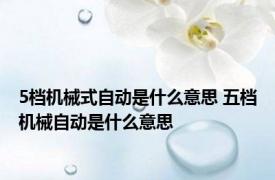 5档机械式自动是什么意思 五档机械自动是什么意思