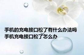 手机的充电接口松了有什么办法吗 手机充电接口松了怎么办