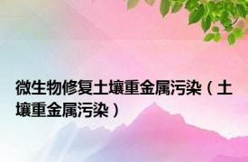 微生物修复土壤重金属污染（土壤重金属污染）