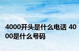 4000开头是什么电话 4000是什么号码