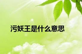 污妖王是什么意思