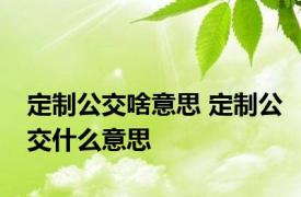 定制公交啥意思 定制公交什么意思