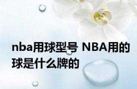 nba用球型号 NBA用的球是什么牌的