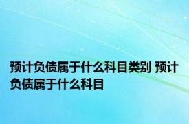 预计负债属于什么科目类别 预计负债属于什么科目