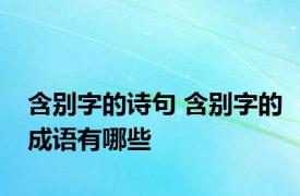 含别字的诗句 含别字的成语有哪些