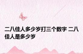 二八佳人多少岁打三个数字 二八佳人是多少岁