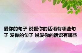 爱你的句子 说爱你的话语有哪些句子 爱你的句子 说爱你的话语有哪些