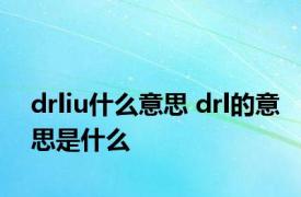 drliu什么意思 drl的意思是什么