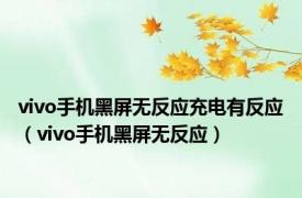 vivo手机黑屏无反应充电有反应（vivo手机黑屏无反应）