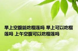 早上空腹能吃榴莲吗 早上可以吃榴莲吗 上午空腹可以吃榴莲吗