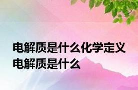 电解质是什么化学定义 电解质是什么