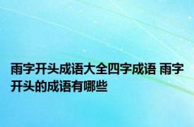 雨字开头成语大全四字成语 雨字开头的成语有哪些