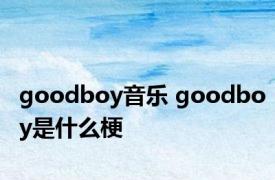 goodboy音乐 goodboy是什么梗