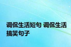 调侃生活短句 调侃生活搞笑句子