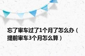 忘了审车过了1个月了怎么办（提前审车3个月怎么算）