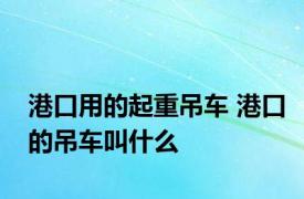 港口用的起重吊车 港口的吊车叫什么