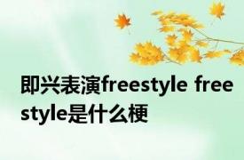 即兴表演freestyle freestyle是什么梗