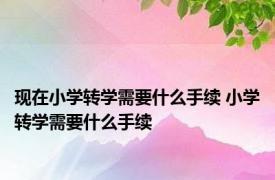 现在小学转学需要什么手续 小学转学需要什么手续