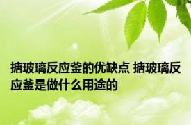 搪玻璃反应釜的优缺点 搪玻璃反应釜是做什么用途的