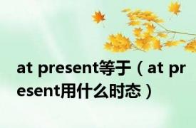 at present等于（at present用什么时态）