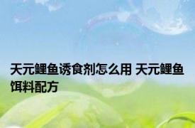 天元鲤鱼诱食剂怎么用 天元鲤鱼饵料配方