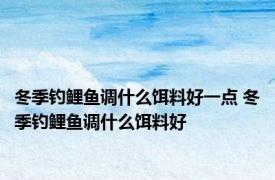 冬季钓鲤鱼调什么饵料好一点 冬季钓鲤鱼调什么饵料好