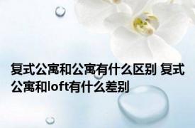 复式公寓和公寓有什么区别 复式公寓和loft有什么差别