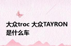 大众troc 大众TAYRON是什么车