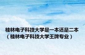 桂林电子科技大学是一本还是二本（桂林电子科技大学王牌专业）