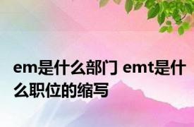 em是什么部门 emt是什么职位的缩写