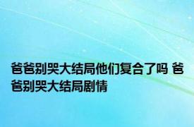 爸爸别哭大结局他们复合了吗 爸爸别哭大结局剧情