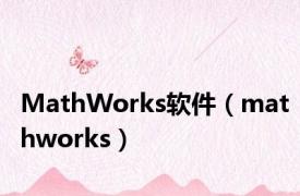 MathWorks软件（mathworks）