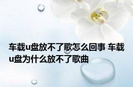 车载u盘放不了歌怎么回事 车载u盘为什么放不了歌曲