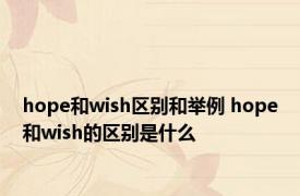 hope和wish区别和举例 hope和wish的区别是什么