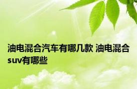 油电混合汽车有哪几款 油电混合suv有哪些