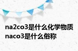 na2co3是什么化学物质 naco3是什么俗称