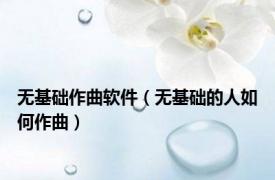 无基础作曲软件（无基础的人如何作曲）