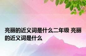 亮丽的近义词是什么二年级 亮丽的近义词是什么