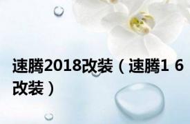 速腾2018改装（速腾1 6改装）