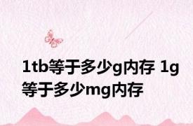 1tb等于多少g内存 1g等于多少mg内存