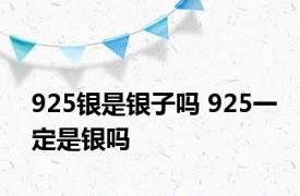 925银是银子吗 925一定是银吗